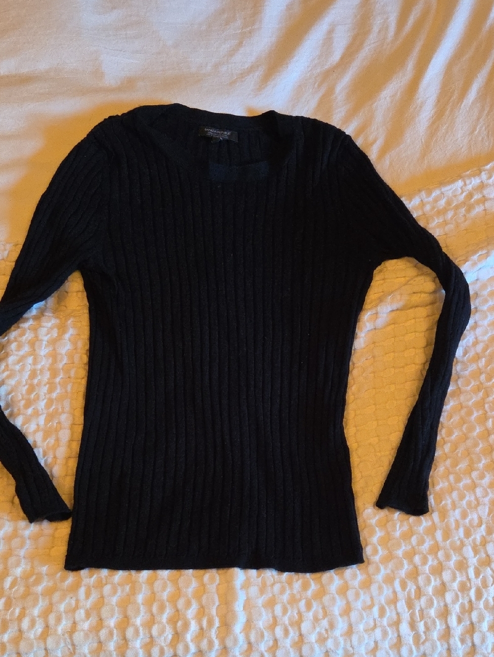 Banana Republic Black Ribbed Crewneck Sweater